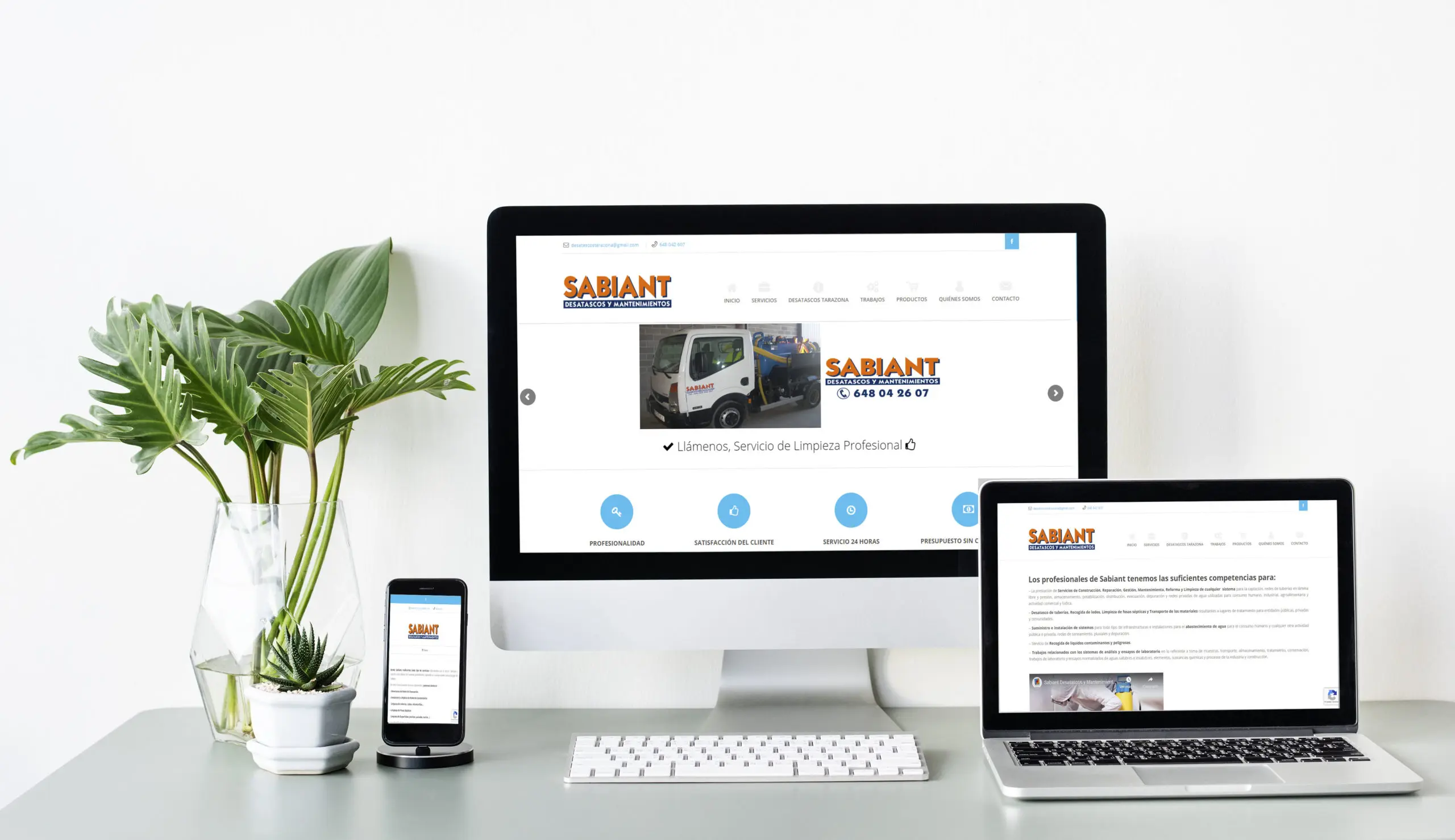 Desarrollo Web Empresa para Sabiant desatascos